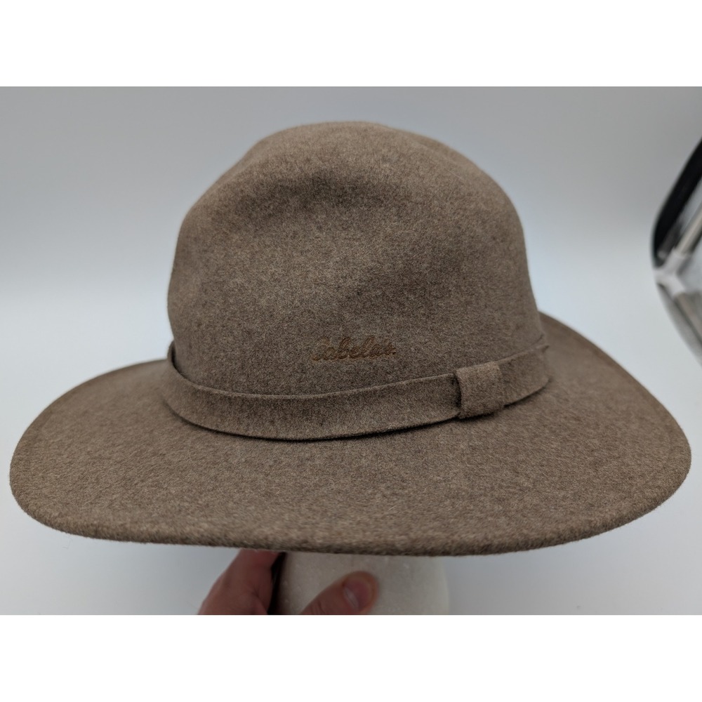 Cabelas Lite Felt Wool Hat Brown Packable Water Repellent USA Made Size X-Large
